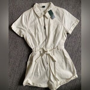 NWT White Jumpsuit Denim Spring Summer Romper